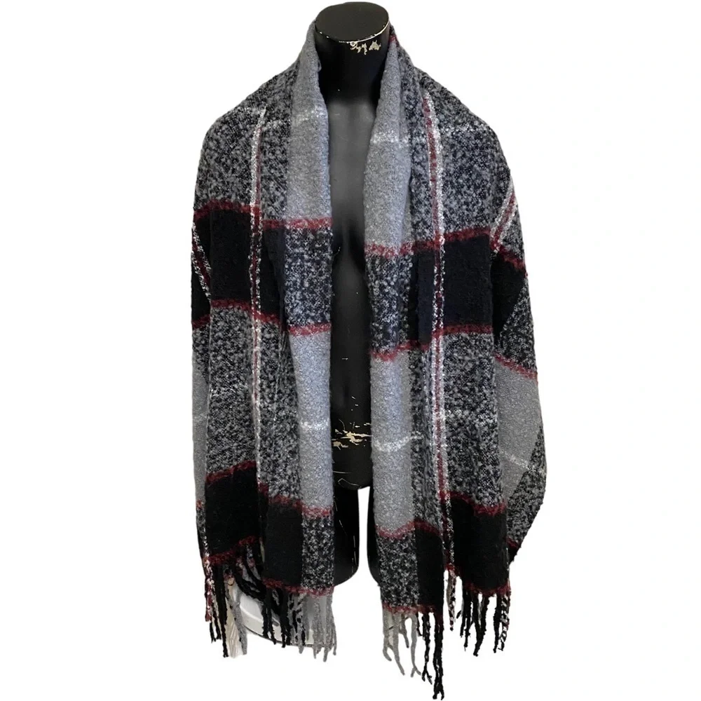 3 piece set Black Gray Blue Scarves
